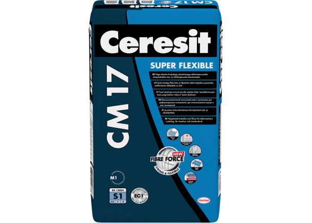 Ypač elastingi plytelių klijai Ceresit CM 17 Super Flexible